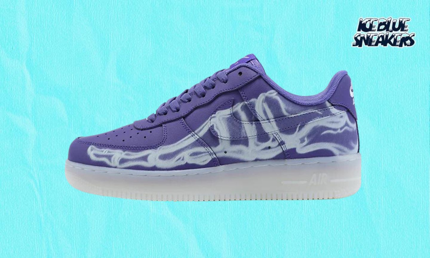 Nike Air Force 1 Low Purple Skeleton Ice Blue Sneakers